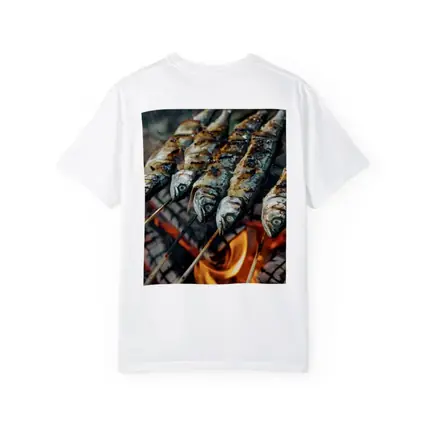 Sardines Grilled on Skewers Over Fire
