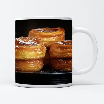 Golden Flaky Pastries On Dark Plate