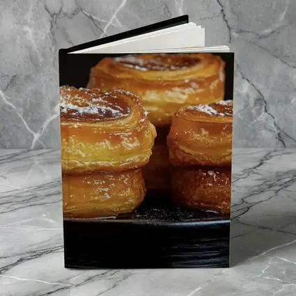 Golden Flaky Pastries On Dark Plate
