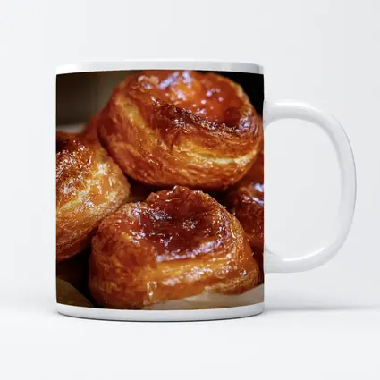 Golden Glazed Kouign Amann Pastries Rustic Basket