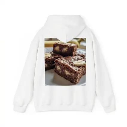 Chocolate Banana Brownies on White Plate