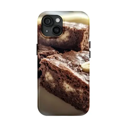 Chocolate Banana Brownies on White Plate
