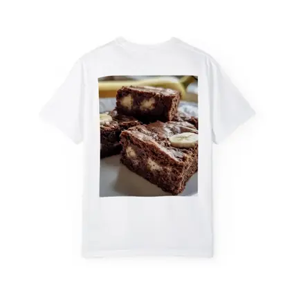 Chocolate Banana Brownies on White Plate