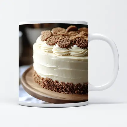 Cream Frosted Cookie Cake Wooden Stand