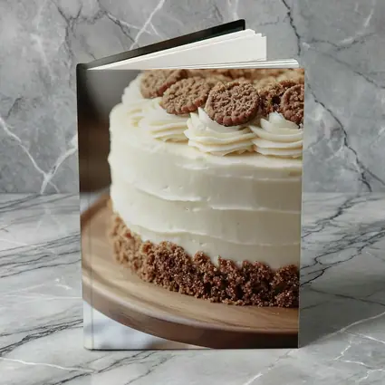 Cream Frosted Cookie Cake Wooden Stand