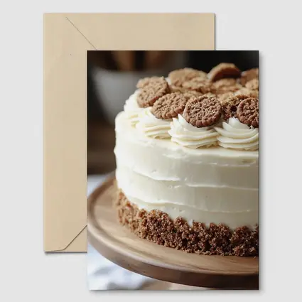 Cream Frosted Cookie Cake Wooden Stand