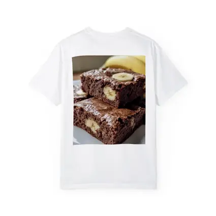 Chocolate Banana Brownies Stacked On Plate