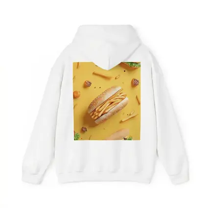French Fries Burger Flat Lay Yellow Background