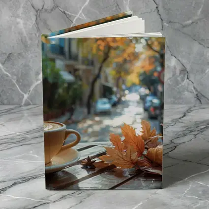 Latte Coffee Croissant Autumn Street Cafe