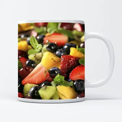 Fresh Fruit Salad Bowl With Mint