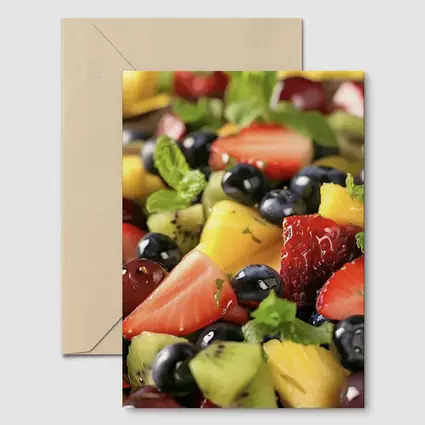 Fresh Fruit Salad Bowl With Mint