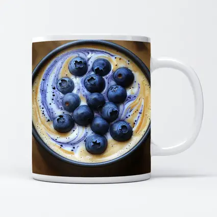 Blueberry Coffee Latte Swirl Dark Mug