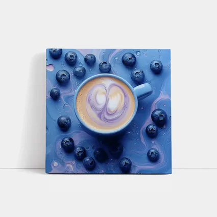Blueberry Latte Art Blue Marble Background