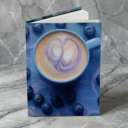 Blueberry Latte Art Blue Marble Background
