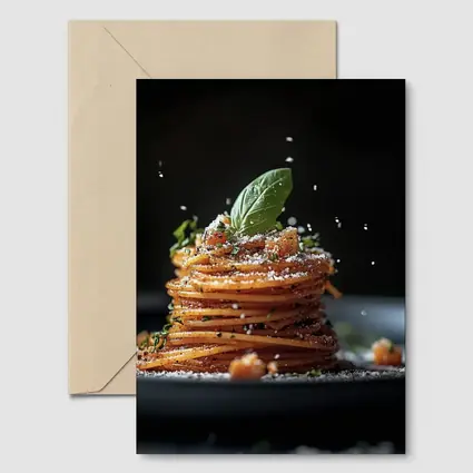 Spaghetti Pasta Stack Dark Background
