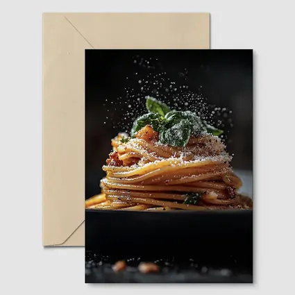 Spaghetti Bolognese Parmesan Dark Plate