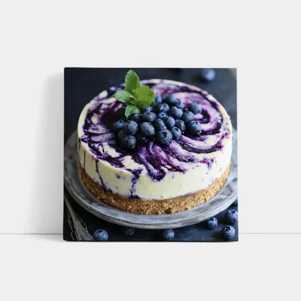 Blueberry Swirl Cheesecake on Dark Background