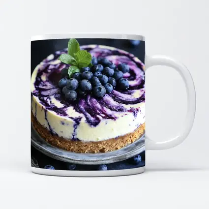 Blueberry Swirl Cheesecake on Dark Background