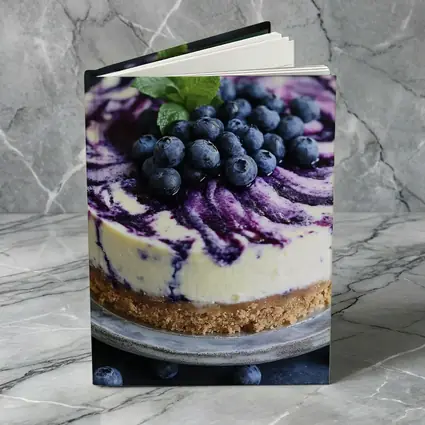 Blueberry Swirl Cheesecake on Dark Background