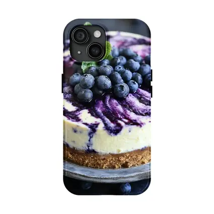Blueberry Swirl Cheesecake on Dark Background