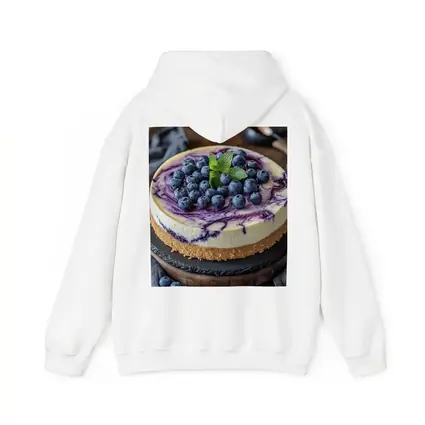 Blueberry Swirl Cheesecake On Wooden Board