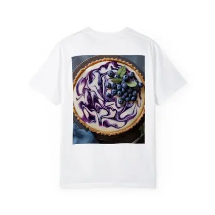 Blueberry Swirl Cheesecake Tart Blue Background