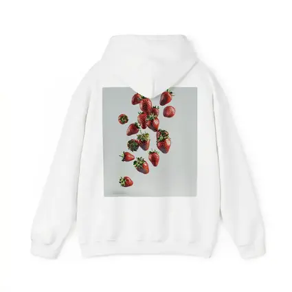 Fresh Strawberries Falling On White Background