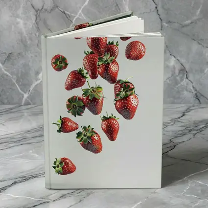 Fresh Strawberries Falling On White Background