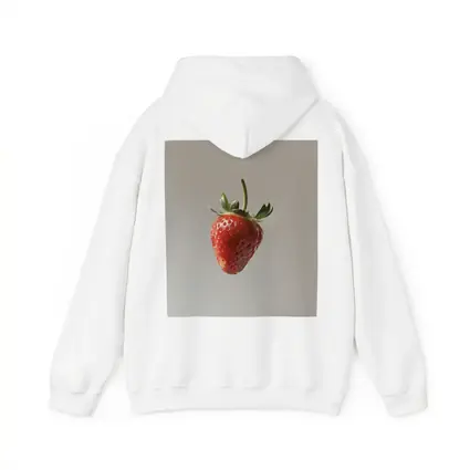 Red Strawberry Floating on Neutral Background