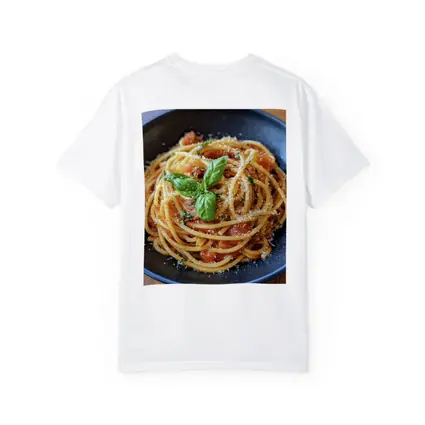 Spaghetti Tomato Sauce Basil Parmesan Dark Bowl
