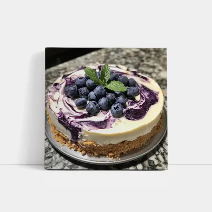 Blueberry Swirl Cheesecake Fresh Mint Topping