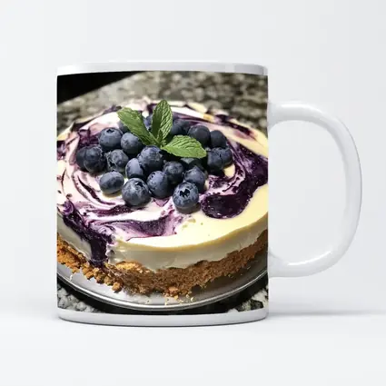 Blueberry Swirl Cheesecake Fresh Mint Topping