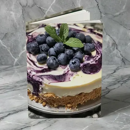 Blueberry Swirl Cheesecake Fresh Mint Topping
