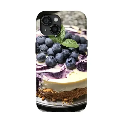 Blueberry Swirl Cheesecake Fresh Mint Topping