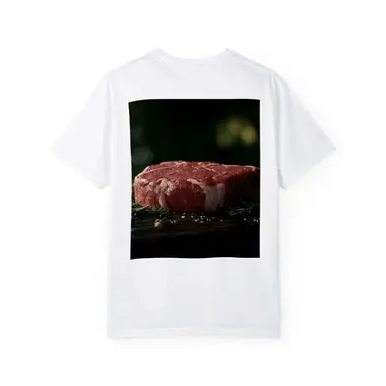 Raw Beef Filet on Dark Wooden Board