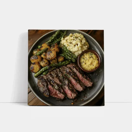 Grilled Steak Plate With Roasted Vegetables