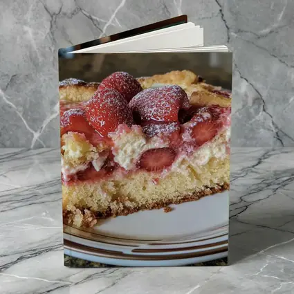 Strawberry Cream Cake Slice On Plate