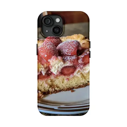 Strawberry Cream Cake Slice On Plate