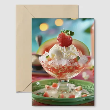 Watermelon Ice Cream Sundae Summer Dessert