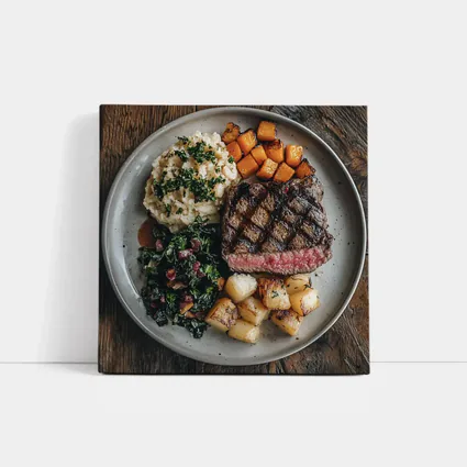 Grilled Ribeye Steak With Roasted Vegetables