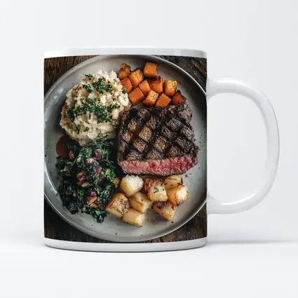 Grilled Ribeye Steak With Roasted Vegetables