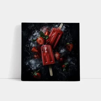 Strawberry Ice Pops Dark Moody Background