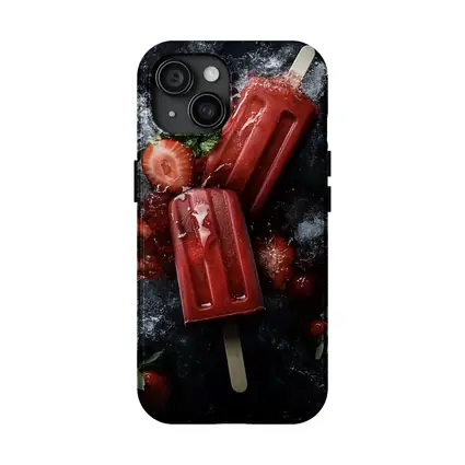 Strawberry Ice Pops Dark Moody Background