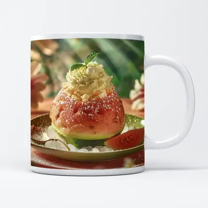 Guava Sorbet Dessert Tropical Floral Background