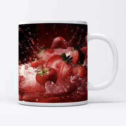 Fresh Strawberries Splashing in Red Juice