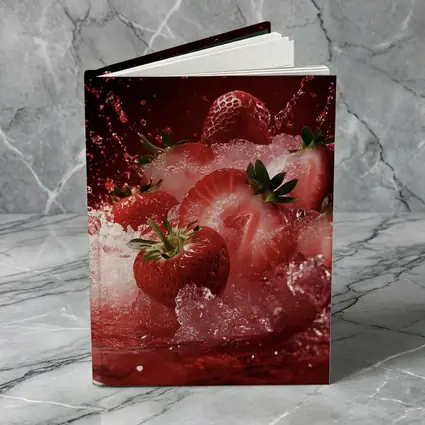 Fresh Strawberries Splashing in Red Juice