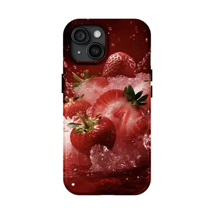 Fresh Strawberries Splashing in Red Juice
