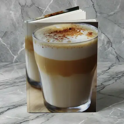 Layered Latte Coffee Glasses On Wood Table