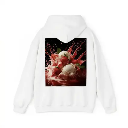 Vanilla Ice Cream Strawberry Splash Dark Background