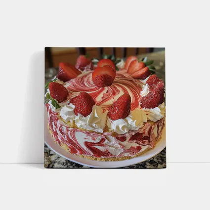 Strawberry Swirl Cheesecake With Whipped Cream
